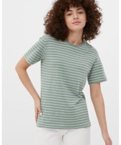 Tricou cu dungi si decolteu la baza gatului