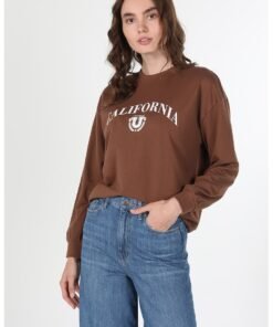 Bluza sport cu text si maneci cazute