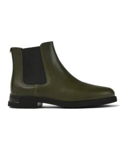 Ghete Chelsea de piele cu insertii de material textil Iman