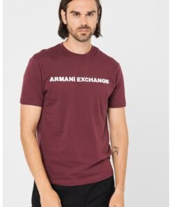 Tricou cu decolteu la baza gatului si imprimeu logo