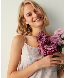 Top de pijama cu imprimeu floral
