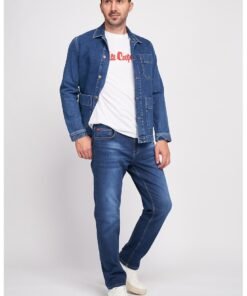Jacheta din denim cu buzunare aplicate