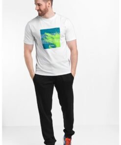 Tricou cu imprimeu si decolteu la baza gatului