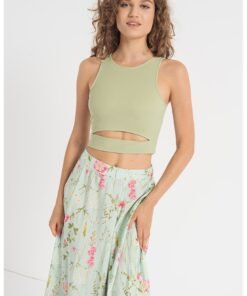 Top crop cu decupaj frontal Sara