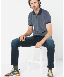 Tricou polo din material pique cu detaliu logo