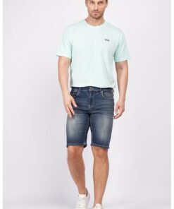Bermude de denim cu aspect decolorat