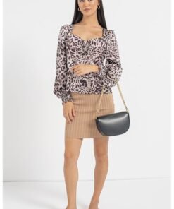Bluza cu imprimeu si maneci bufante