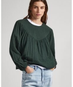 Bluza din bumbac cu decupaj pe partea din spate