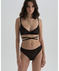 Chiloti hipster transparenti de dantela
