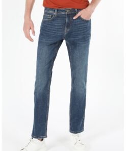 Blugi regular fit cu detalii cu aspect decolorat