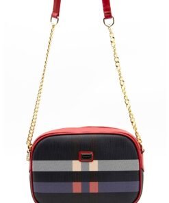 Geanta crossbody de piele ecologica cu bareta din lant