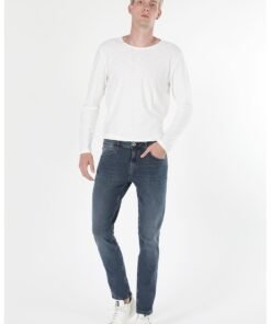 Blugi regular fit cu aspect decolorat