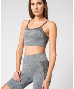 Bustiera cu model logo si bretele multiple pentru fitness Flex