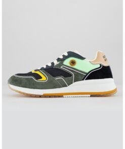 Pantofi sport cu model colorblock si insertii de piele intoarsa