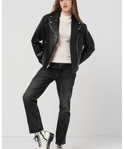 Jacheta biker de piele ecologica