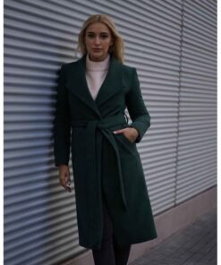 Haina din amestec de lana cu un cordon in talie