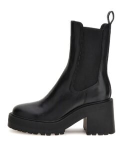 Botine de piele ecologica cu toc masiv