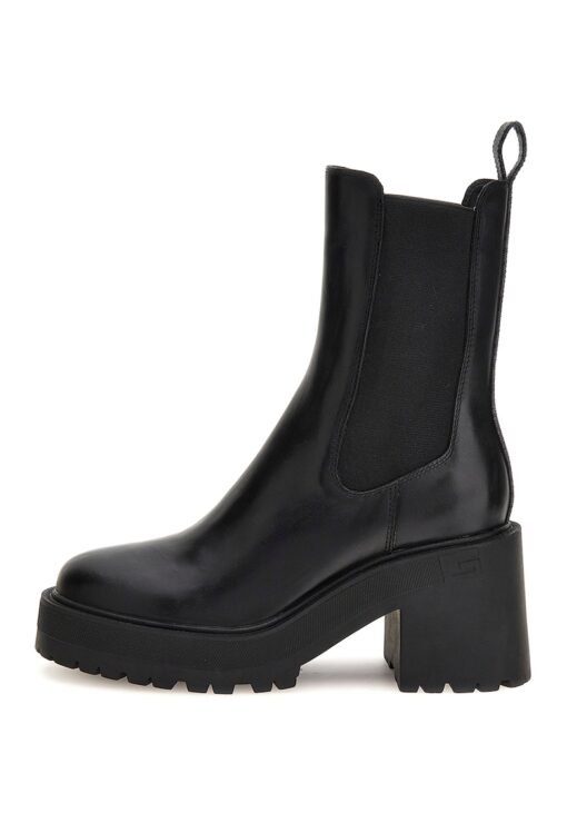 Botine de piele ecologica cu toc masiv