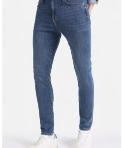 Blugi skinny cu aspect decolorat