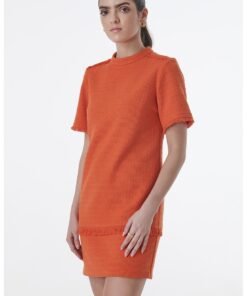 Rochie-camasa cu detalii cu franjuri