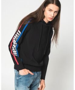 Pulover cu gluga si detalii contrastante K-Rush