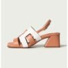 Sandale slingback din piele