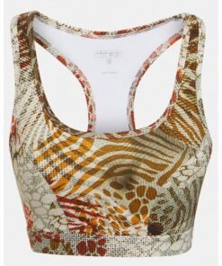 Bustiera cu animal print si decupaj racerback pentru fitness