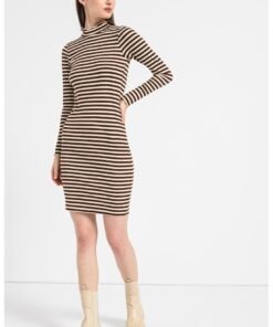 Rochie bodycon cambrata cu model in dungi Fransiska