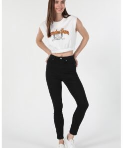 Blugi skinny cu talie inalta