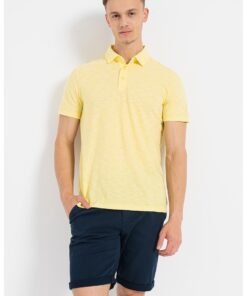 Tricou polo de bumbac cu fenta cu nasturi