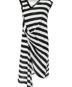 Rochie asimetrica cu model in dungi