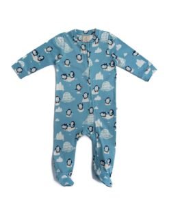 Pijama de bumbac organic cu botosei si fermoar