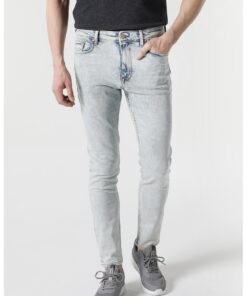 Blugi skinny cu aspect decolorat