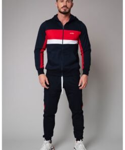 Costum sport cu fermoar si gluga