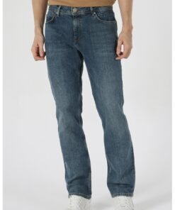 Blugi regular fit cu aspect decolorat David
