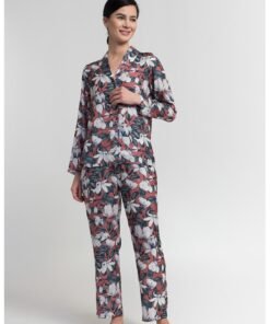 Pijama lunga cu imprimeu floral Beatrice