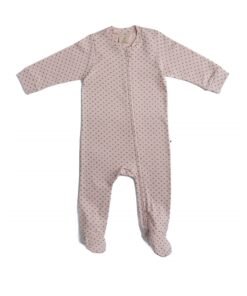Pijama de bumbac organic cu botosei si fermoar