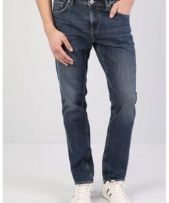 Blugi slim fit cu talie joasa