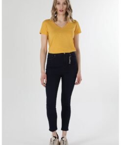Blugi crop cu talie inalta