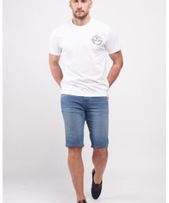 Bermude de denim cu talie medie