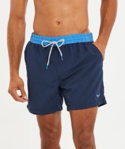 Pantaloni scurti de baie cu banda contrastanta in talie Penglai 3645