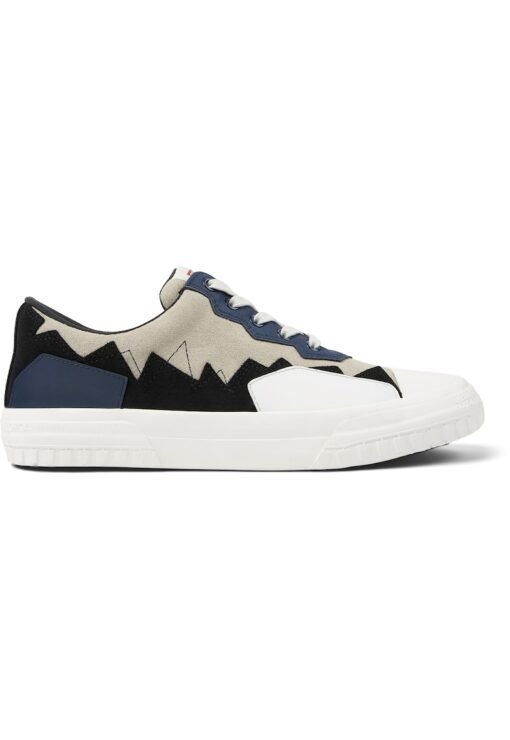 Pantofi sport de piele intoarsa cu model colorblock