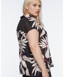 Bluza cu decolteu in V si imprimeu floral