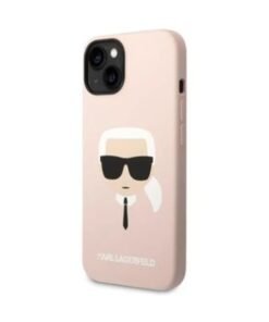Husa de protectie Liquid Silicone Karl Head MagSafe Compatible pentru iPhone 14 Plus - Roz