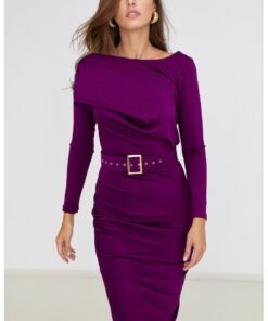 Rochie midi cu o curea asortata