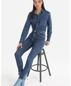 Blugi skinny cu talie inalta