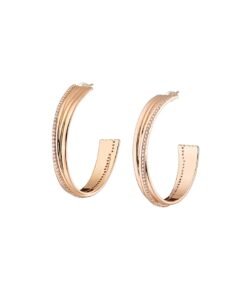 Cercei rotunzi placati cu aur de 14K - cu cristale - Auriu - ONE SIZE