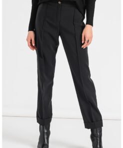 Pantaloni elegant crop cu buzunare oblice