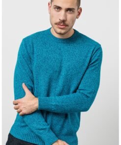 Pulover din amestec de lana cu decolteu la baza gatului
