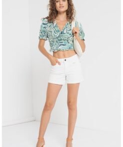 Bluza crop cu decolteu in V Livia